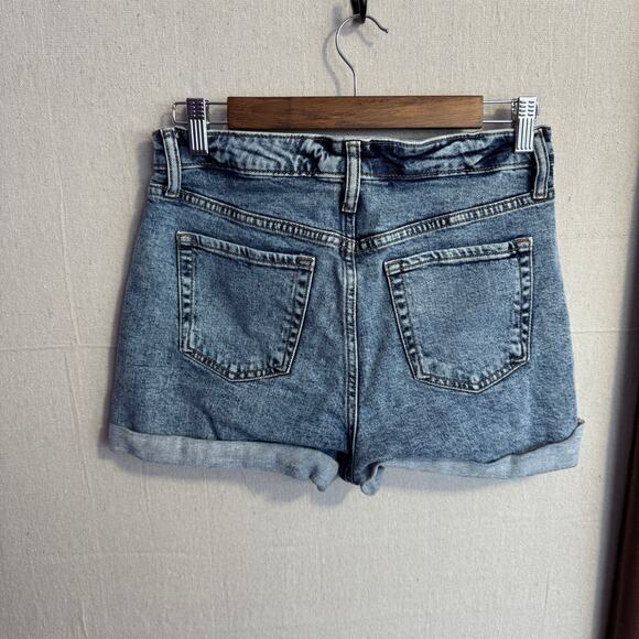 Wild Fable Size 8 / 29R Blue High Rise Denim Shorts Rolled Hem Casual - Picture 5 of 9